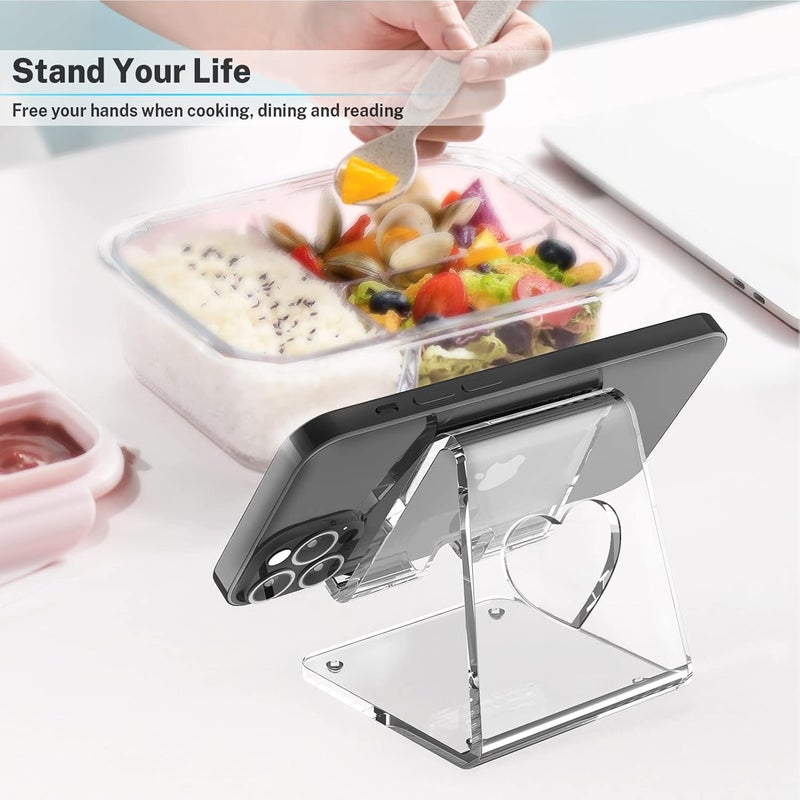 حامل هاتف كربيتش الأكريليكي، حامل هاتف محمول، حامل هاتف شفاف للمكتب، متوافق مع آيفون 15 14 13 برو ماكس ميني 12 11 بلس SE، سويتش، هواتف أندرويد الذكية، باد، لوحي، إكسسوارات مكتب - Image 2