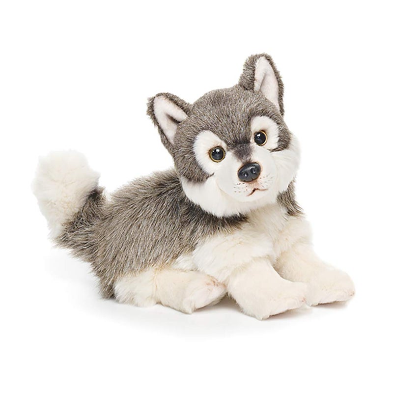 DEMDACO Small Wolf Friend Wispy Charcoal Children's Plush Stuffed Animal Toy - Image 1