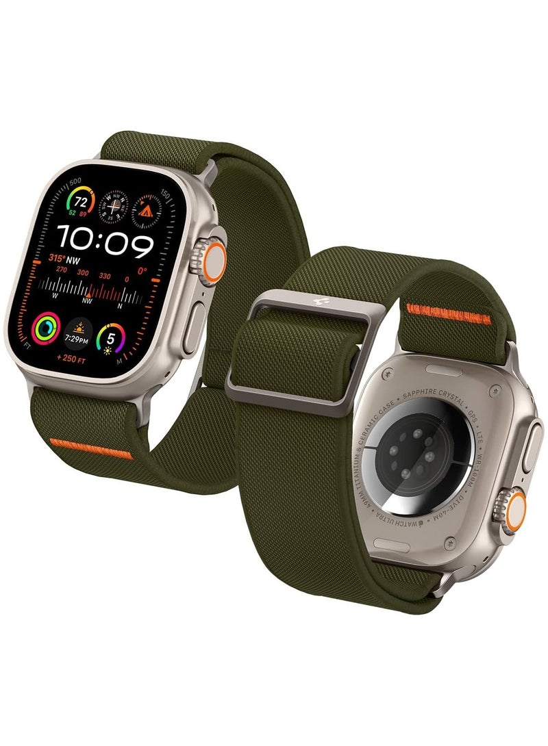 Spigen Lite Fit Ultra Band for Apple Watch Band for Apple Watch Ultra 3/2/1 (49mm), Series 11/10 (46mm),Series 9/8/7 (45mm), Series SE2/6/SE/5/4 (44mm) and Series 3/2/1 (42mm) Nylon Solo Loop - Khaki - Image 1