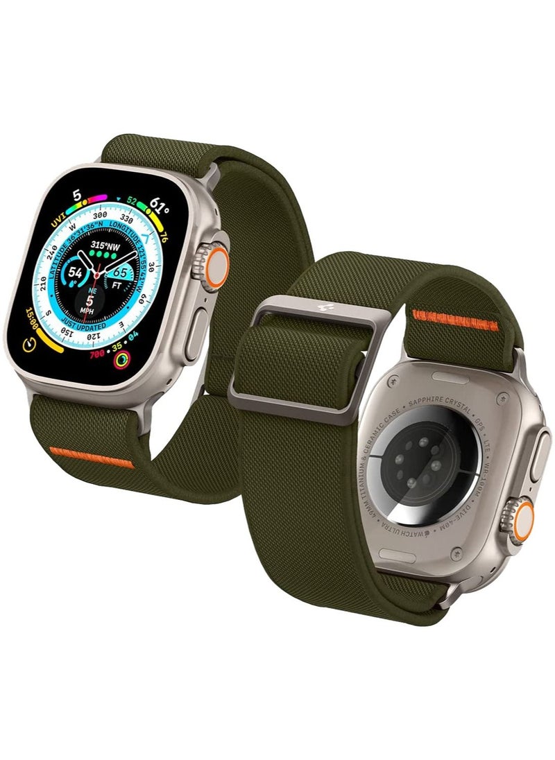 Spigen Lite Fit Ultra Band for Apple Watch Band for Apple Watch Ultra 2 / Watch Ultra (49mm), Series 8/7 (45mm), Series SE2/6/SE/5/4 (44mm) and Series 3/2/1 (42mm) Nylon Solo Loop - Khaki  - Image 1