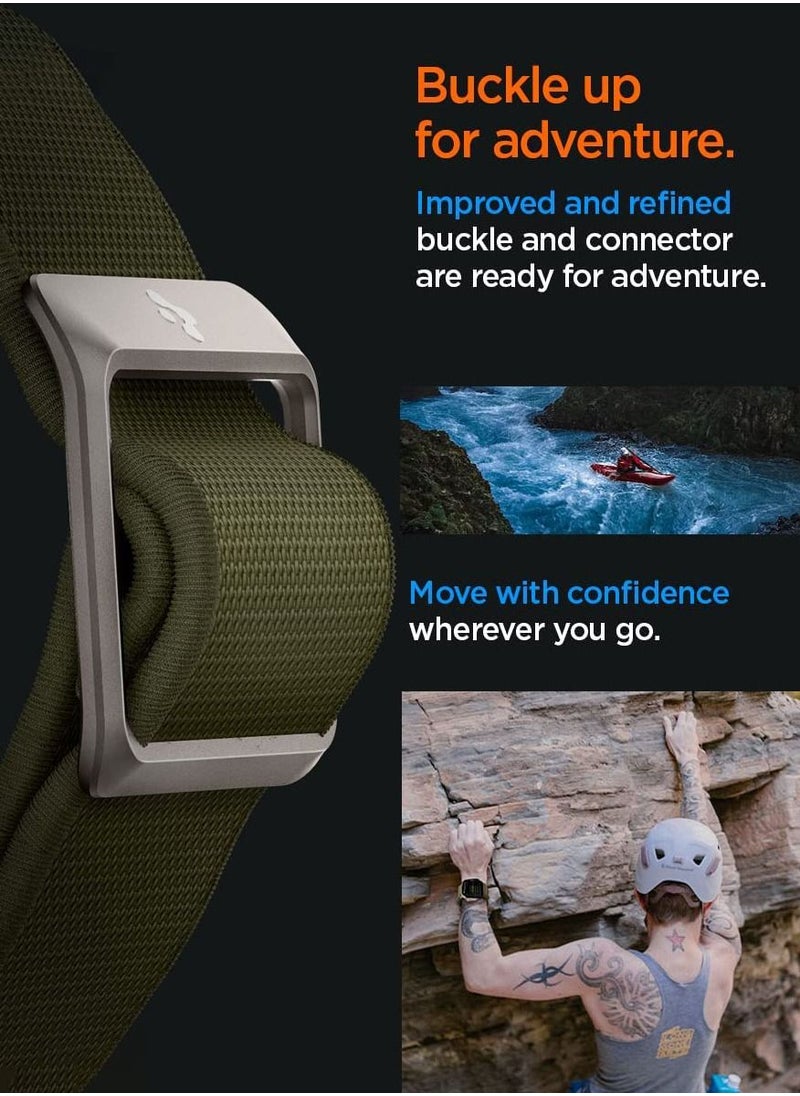 Spigen Lite Fit Ultra Band for Apple Watch Band for Apple Watch Ultra 2 / Watch Ultra (49mm), Series 8/7 (45mm), Series SE2/6/SE/5/4 (44mm) and Series 3/2/1 (42mm) Nylon Solo Loop - Khaki  - Image 4