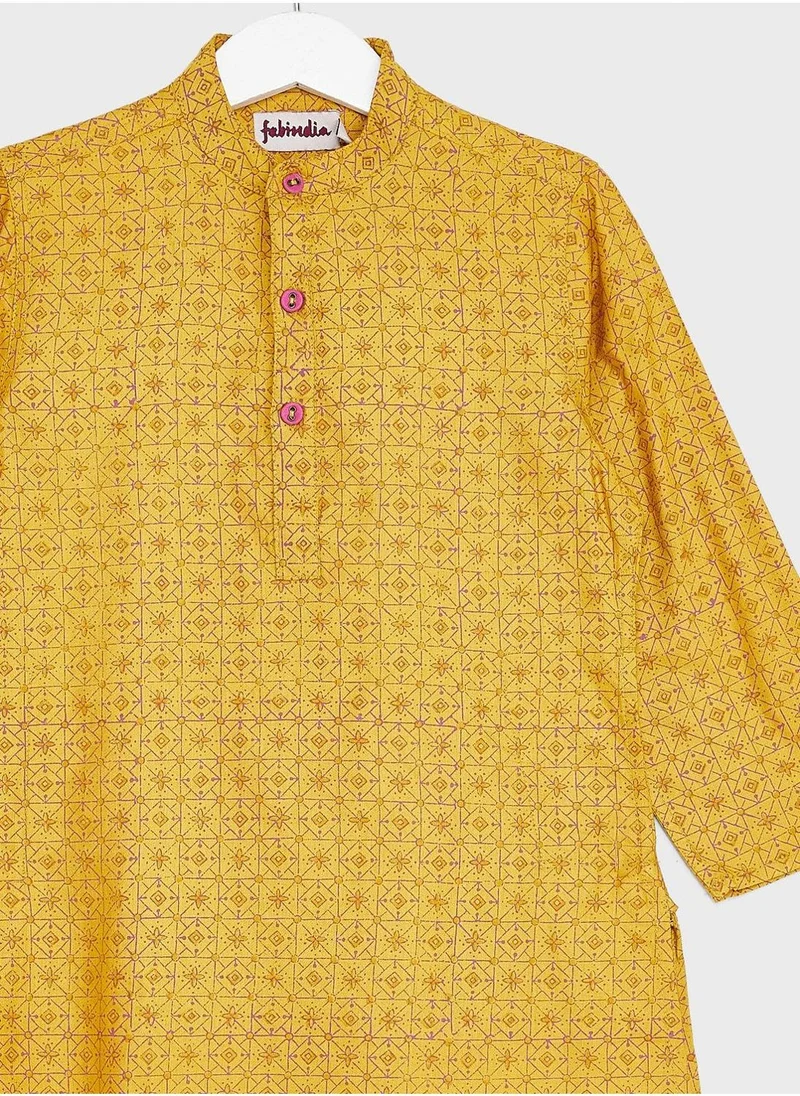 Fabindia Kids Printed Long Kurta