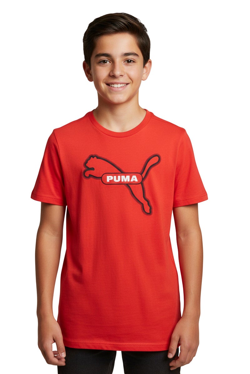 PUMA Kids Boy Short Sleeve Outdoor T-shirt, Red - Image 1