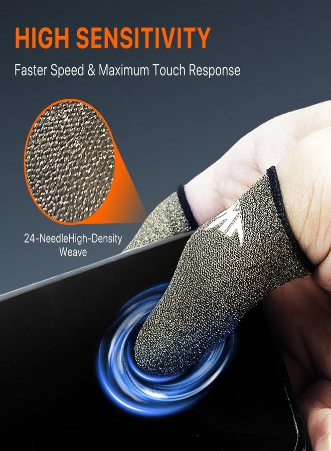 JWH Ultra-Thin Pure Silver Fiber Gaming Finger Thumb Sleeve, Silky Sensitivity,20 Pack Guantes para Dedos dedales Gamer profesionales,with 2 pcs Storage Box,Dedales Gamer,for PUBG Gaming Cots Gloves - Image 3