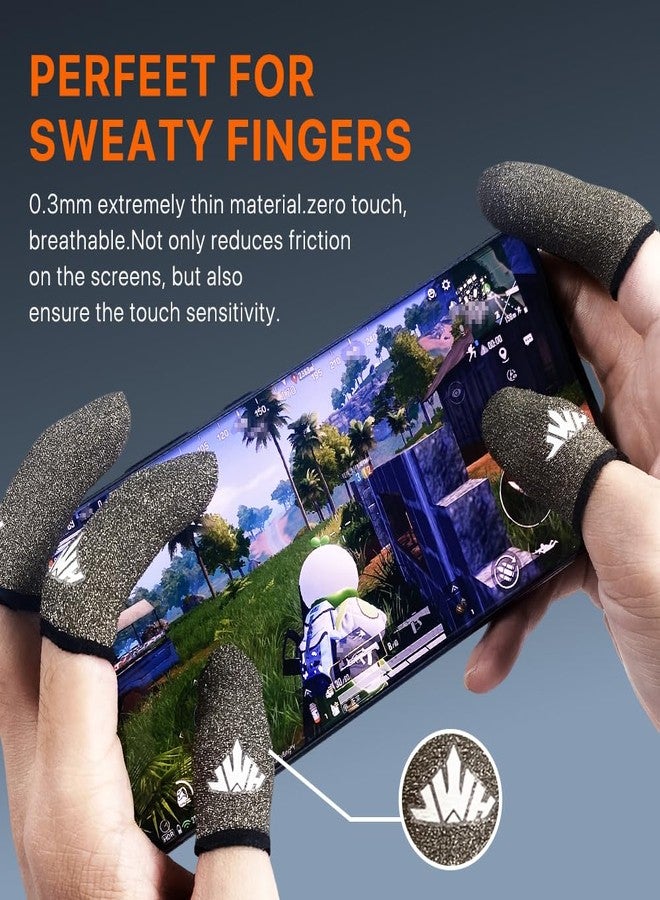 JWH Ultra-Thin Pure Silver Fiber Gaming Finger Thumb Sleeve, Silky Sensitivity,20 Pack Guantes para Dedos dedales Gamer profesionales,with 2 pcs Storage Box,Dedales Gamer,for PUBG Gaming Cots Gloves - Image 4