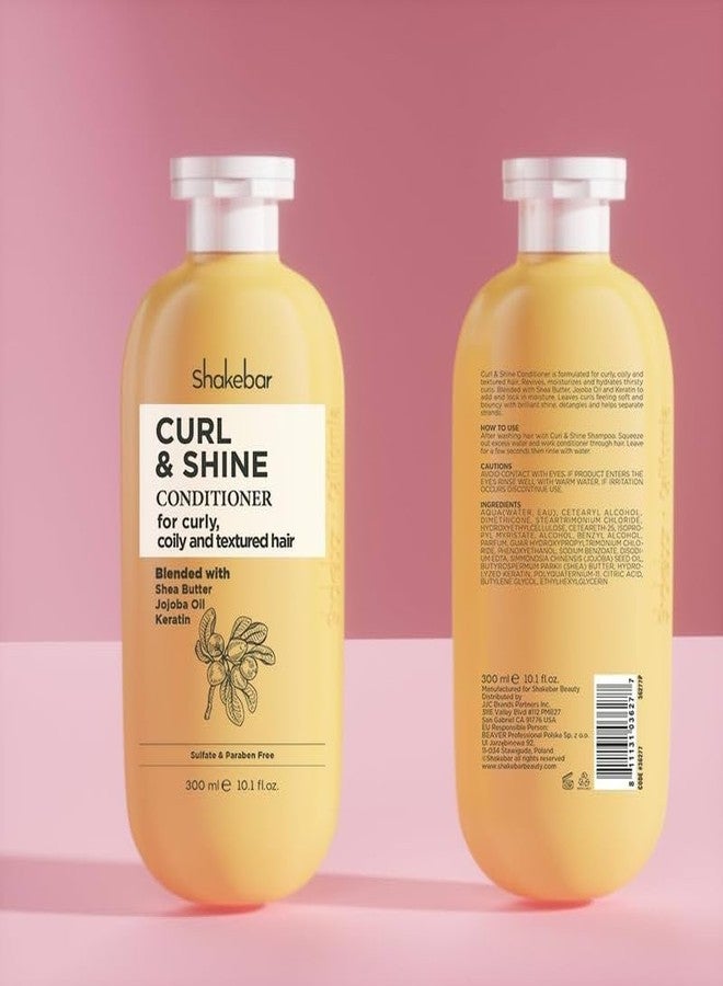 SHAKEBAR Curl and Shine Conditioner For Curly Coily And Textured Hair Blended With Shea Butter Jojeba Oil Keratin Sulfate and Paraben Free 300ml - Image 4