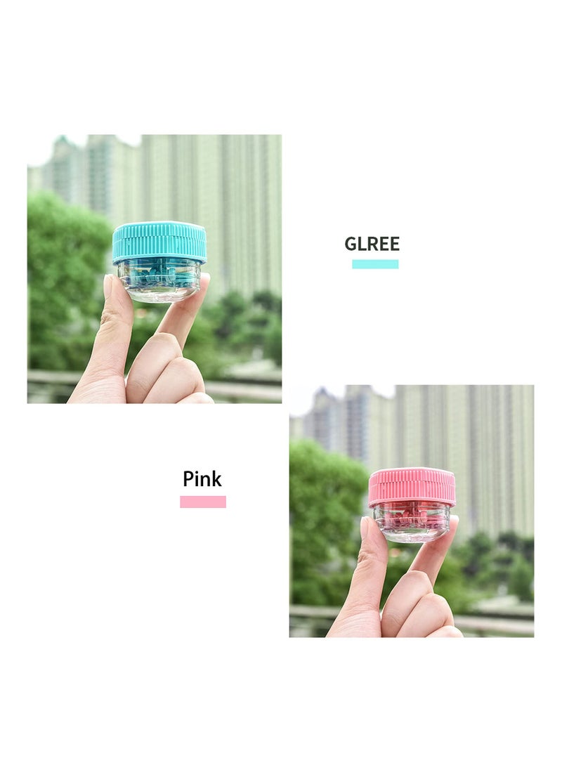 SYOSI - Contact Lens Case, 2 Pack Cartoon Portable Fashion Glasses Travel Storage Box, Manually Contact Lens Washer Container and Tool Tweezers Kit - Image 1