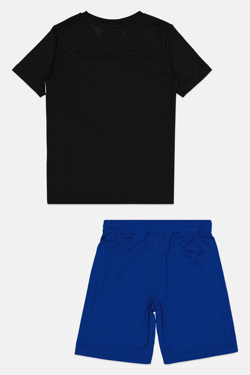 PUMA Kids Boy 2 Pieces Brand Logo Short Sleeve T-Shirts And Shorts, Multicolor - Image 2