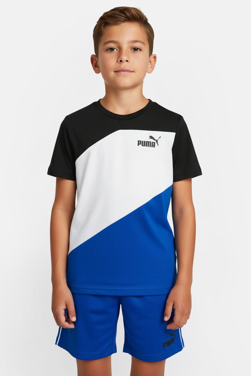 PUMA Kids Boy 2 Pieces Brand Logo Short Sleeve T-Shirts And Shorts, Multicolor - Image 1