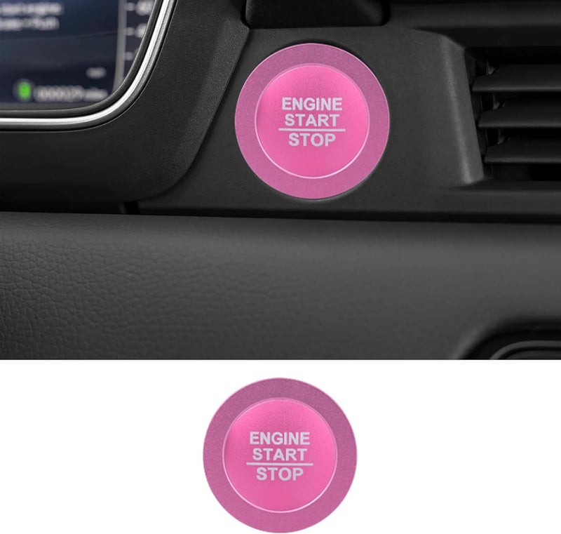HDUFC Suitable for Honda Pilot 2023 2024 2025 Air Conditioning Control Volume Knob Adjustment Knob Cover, Start Button Cover/Ring, Car Interior Trim 6 Pieces/Set (Pink) - Image 4