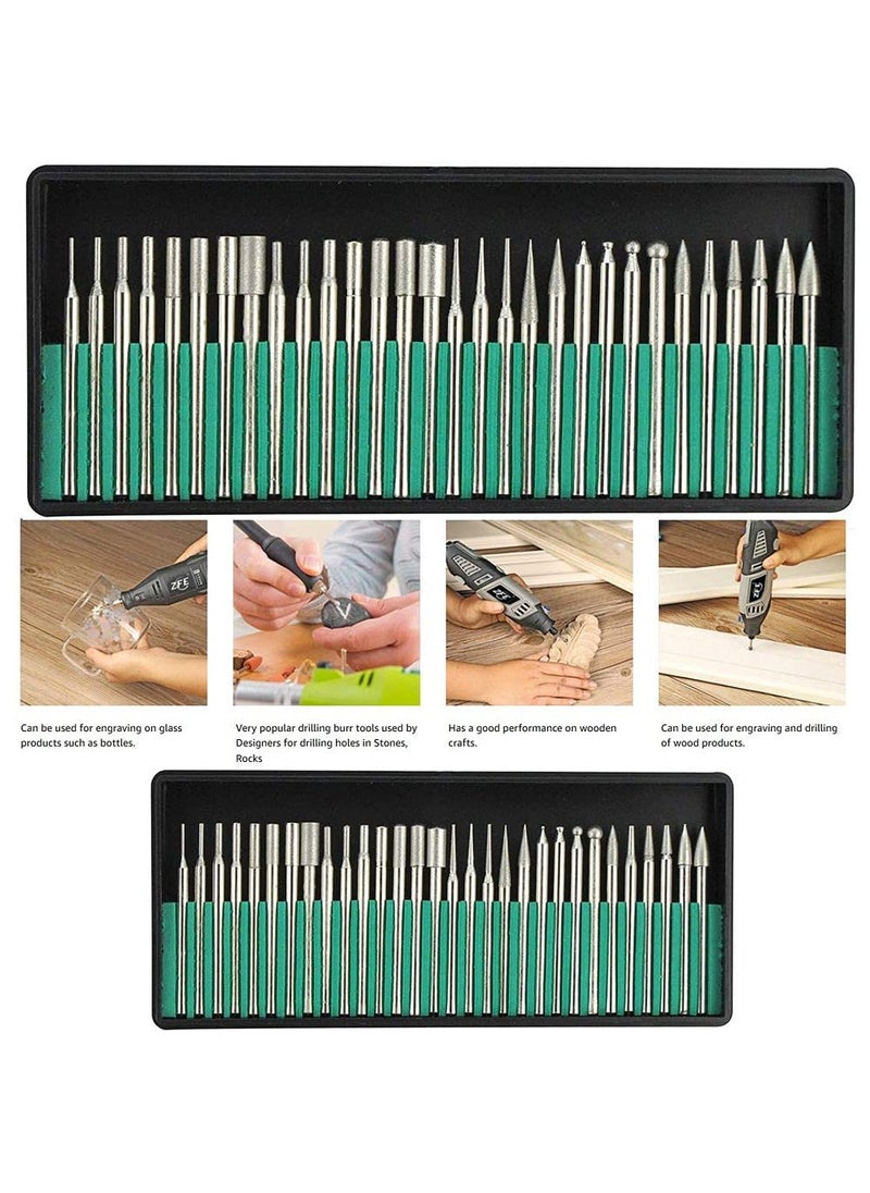 DIY Crafts DIY Crafts CTDIYHI41602 Diamond Burr Bits Diamond Burr Bits Drill Kit for Engraving Carving Rotary Tool 183mm Shank Design  - Image 2