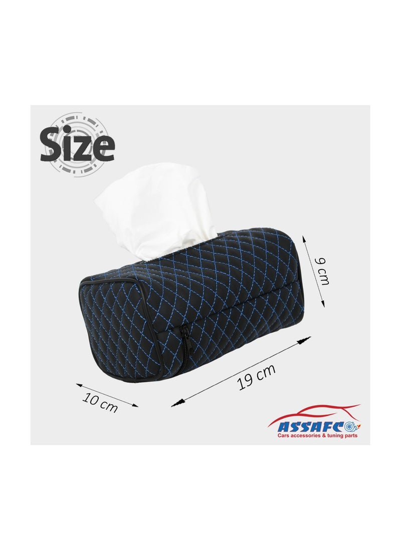 Assafco - Assafco Car Leather Tissue Holder square embroidery - Image 1