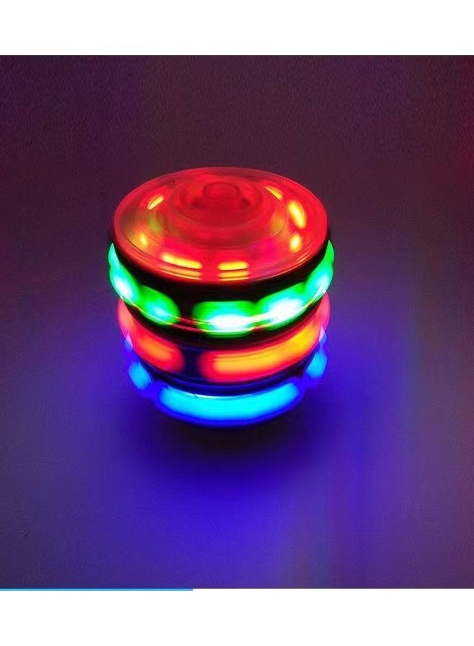 لعبة دوامة خشبية مطورة للأولاد | أضواء LED ملونة وموسيقى | جيروسكوب توازن كهربائي | دوامة دوارة متلألئة للأطفال والبالغين | مادة ABS متينة | 72 نوع من الأضواء وتأثيرات صوتية ديناميكية - Image 1