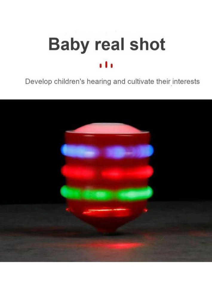 لعبة دوامة خشبية مطورة للأولاد | أضواء LED ملونة وموسيقى | جيروسكوب توازن كهربائي | دوامة دوارة متلألئة للأطفال والبالغين | مادة ABS متينة | 72 نوع من الأضواء وتأثيرات صوتية ديناميكية - Image 2