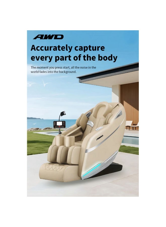 AWD كرسي مساج كامل الجسم 2D مع وسائد هوائية بتقنية انعدام الجاذبية، شحن لاسلكي، مكبرات صوت بلوتوث، حامل موبايل، مساج للورك من الرأس إلى القدم، ضمان لمدة 2 سنوات - Image 4