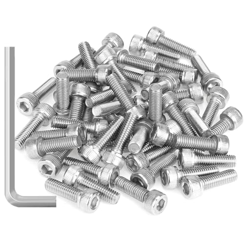 Sutemribor 55 Pieces M5 x 16mm Socket Head Cap Screws, Thread Pitch 0.8mm, Sutemribor M5 Screws, 304 Stainless Steel, Fully Threaded, Silver - Image 1