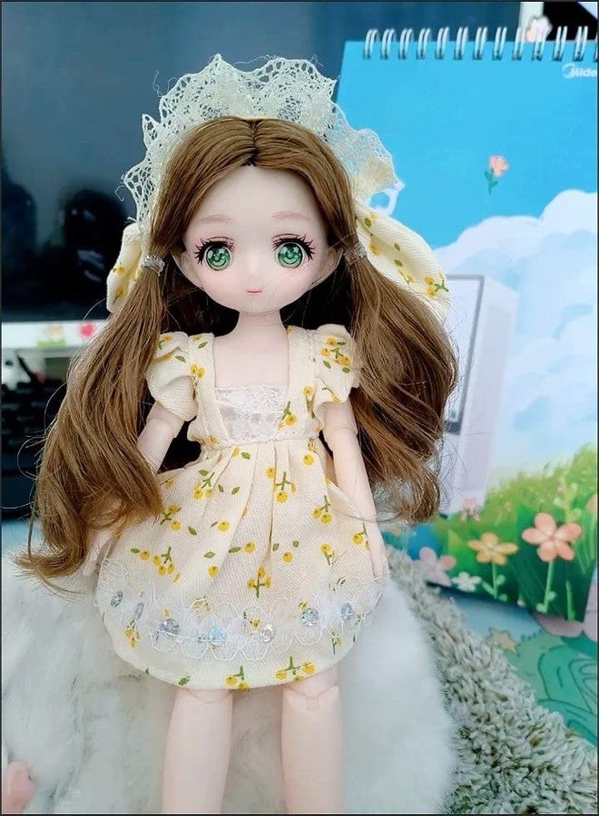 bositigo Anime BJD Doll 1/7 SD Dolls 9 Inch 18 Ball Jointed Doll DIY Toys with Clothes Outfit Shoes Non-Adjustable Hair Makeup,Best Gift for Girls Kids Children -Rita - Image 3