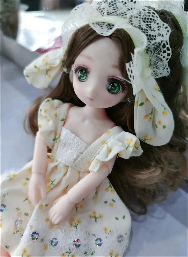 bositigo Anime BJD Doll 1/7 SD Dolls 9 Inch 18 Ball Jointed Doll DIY Toys with Clothes Outfit Shoes Non-Adjustable Hair Makeup,Best Gift for Girls Kids Children -Rita - Image 4