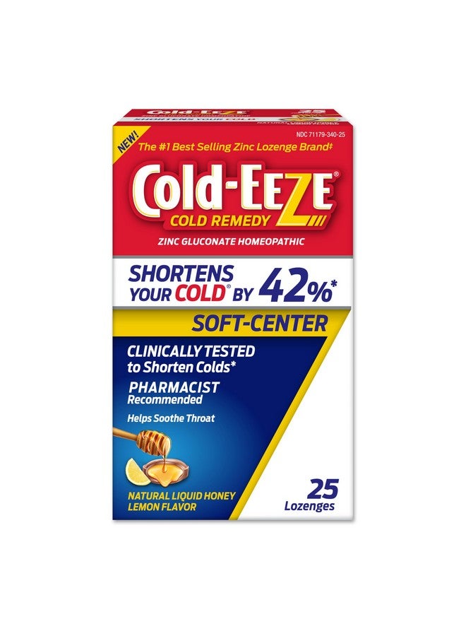 Cold-Eeze Soft-Center Liquid Honey Zinc Lozenges, Homeopathic Cold Remedy, Reduces Duration of The Common Cold, Sore Throat, Cough, Congestion and Post Nasal Drop, 25 Count - Image 1