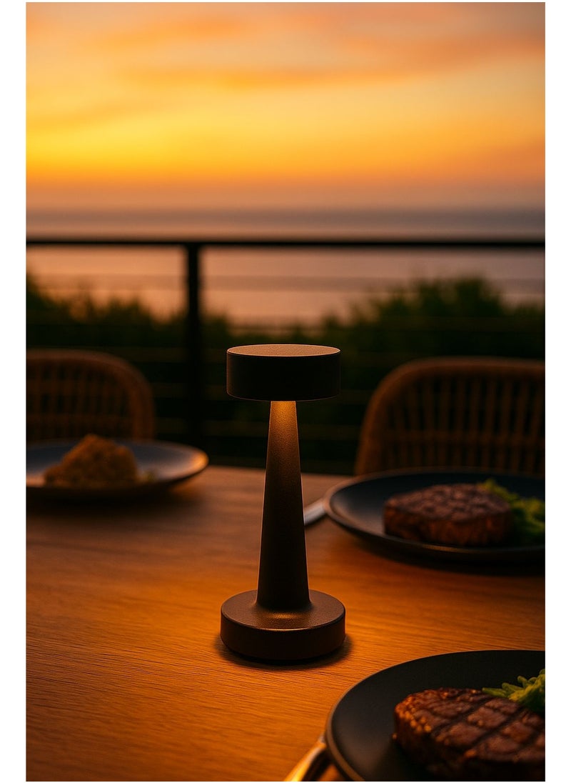 Evren Rechargeable Cordless Touch control Modern drum Table Lamp  - Image 1