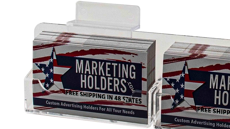 Marketing Holders Slatwall Business Card Holder 3 Pocket Organizer for Displaying 3.5" x 2" Contact Cards at Trade Shows and Expos Clear Acrylic Space Saving Rack - Image 4