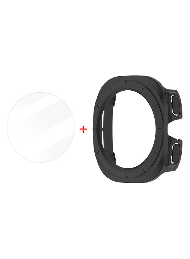 CATANES (لـ Samsung Galaxy Watch 7 Ultra) مجموعة غلاف وحامي شاشة 2 حزمة إطار حماية صلبة حول المحيط، لا تغطي الشاشة باللون الأسود - Image 2