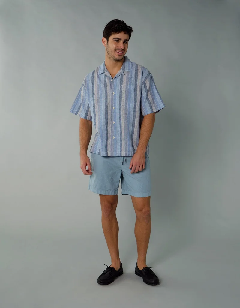 AE Flex 8" Lived-In Linen-Blend Trekker Short