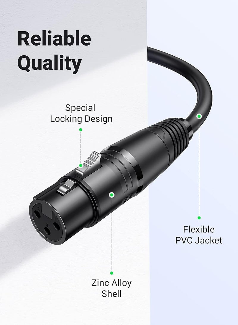 يو جرين UGREEN XLR Cable, Microphone XLR Male to Female Extension Cable XLR Jack Extender Cord for PA System, Studio Recorder, Amplifier, Mixer, Speaker System, or Professional Recording, Playing Live (5M) - Image 2