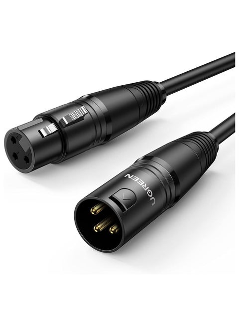 UGREEN XLR Cable, Microphone XLR Male to Female Extension Cable XLR Jack Extender Cord for PA System, Studio Recorder, Amplifier, Mixer, Speaker System, or Professional Recording, Playing Live (5M) 20712 Black