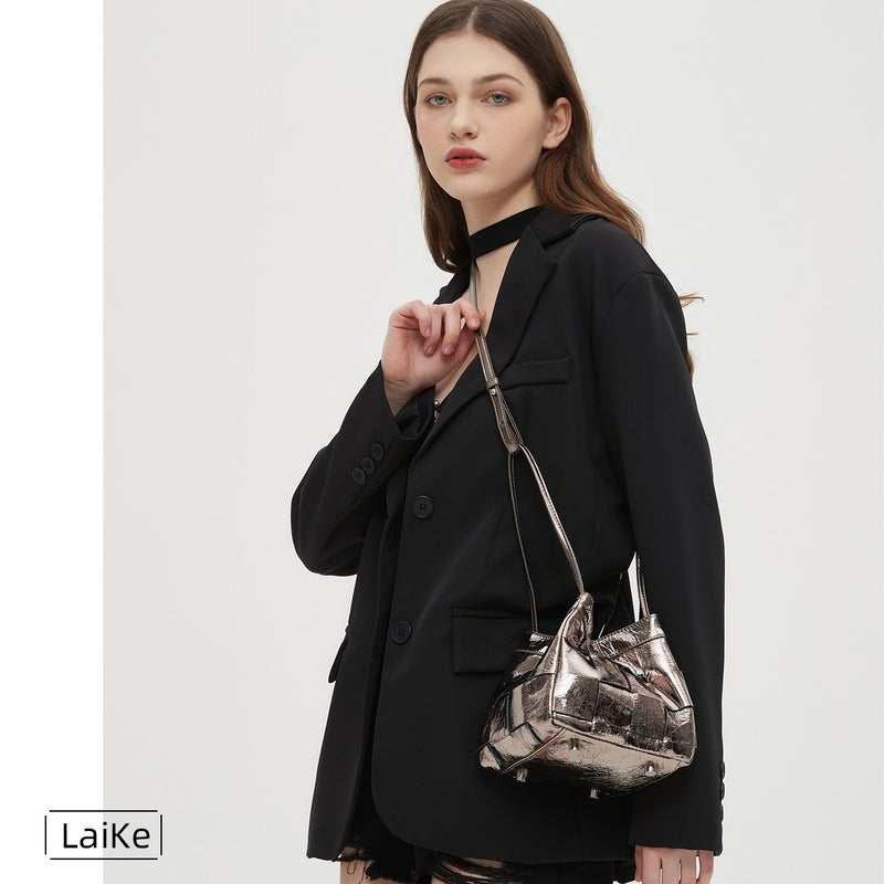 Women's Woven Leather Shoulder Bag - Image 1