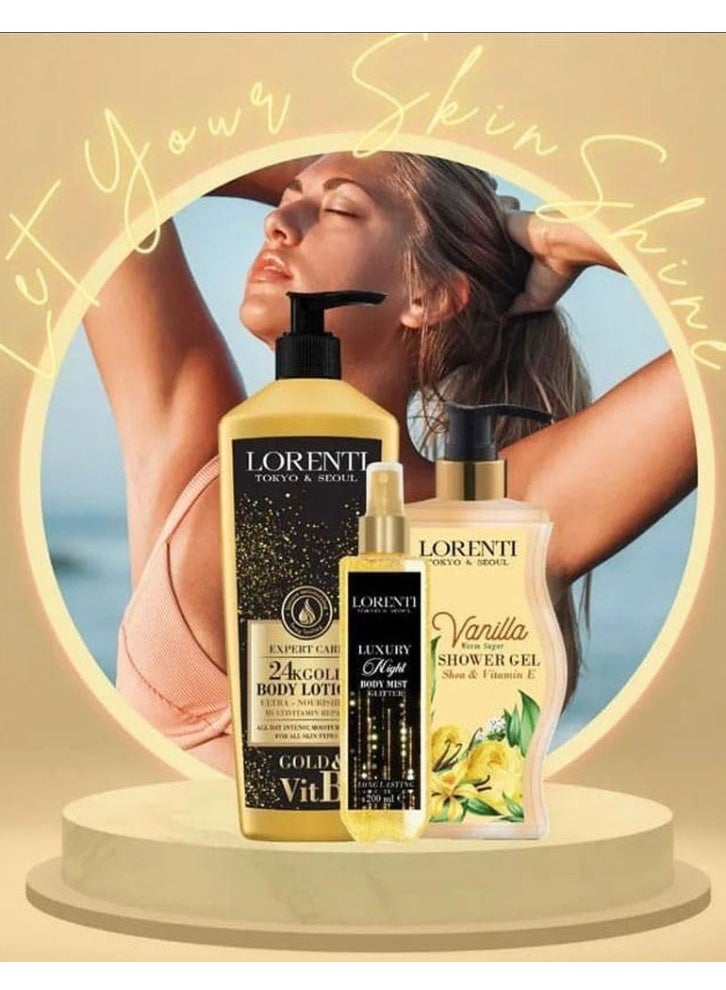 لورنتي لوشن لورنتي للجسم | لوشن للجسم بذهب عيار 24 | لوشن مغذي للغاية متعدد الفيتامينات لإصلاح البشرة 400 مل - Image 2