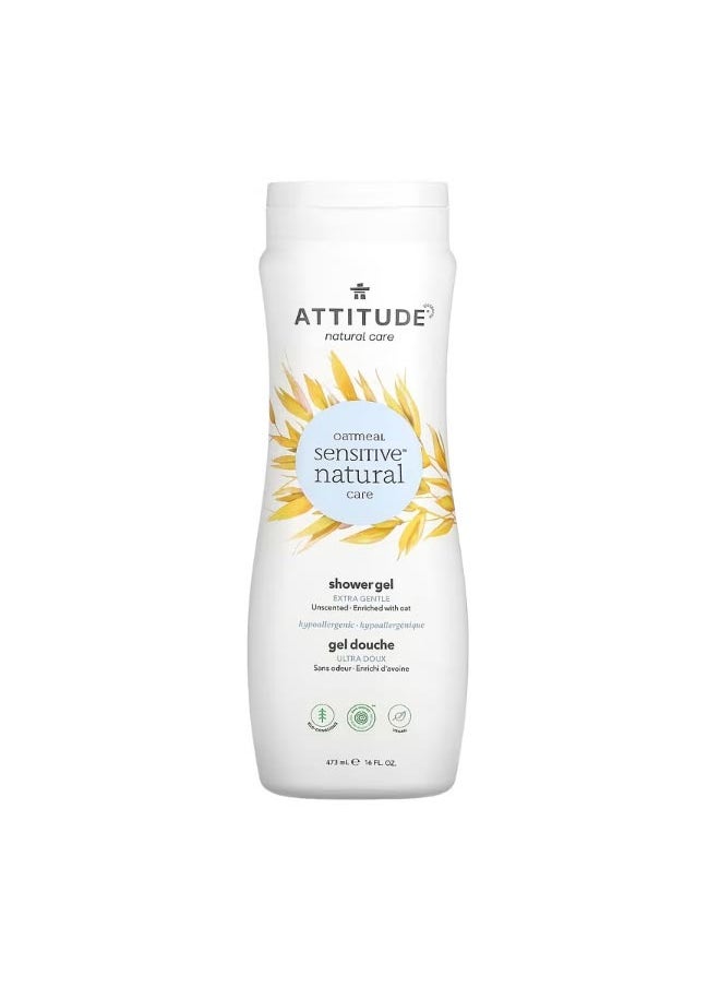 Attitude - Oatmeal Sensitive Natural Care Shower Gel Extra Gentle Unscented 16 fl oz 473 ml - Image 1
