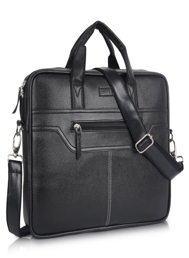 SAULT Vegan Leather Classic Executive Laptop Bag | Premium Office Briefcase with Adjustable Shoulder Strap | Fits Up to 15.6-Inch Laptop For Unisex - Image 1