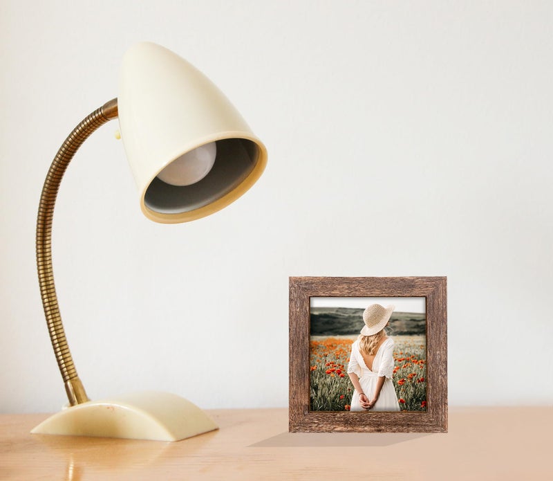 LEKAIYA 5x5 Picture Frames Set of 2, Square Rustic Wood Grain Photo Frame for Tabletop or Wall Mounting Display - Image 5