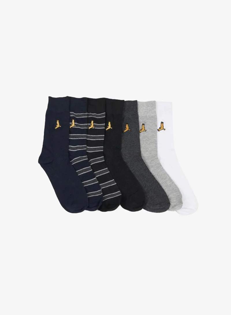 MENS 10 PACK SOCKS WITH EMBROIDERY DETAILS