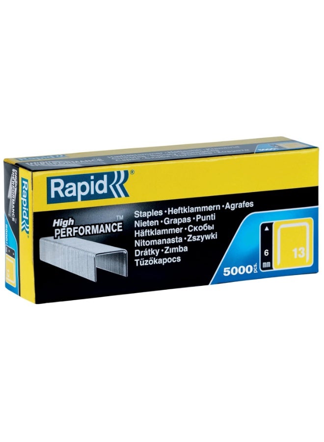 Rapid No.13 Finewire Staples 6mm – 5000pcs – Silver – 11830700 - Image 1