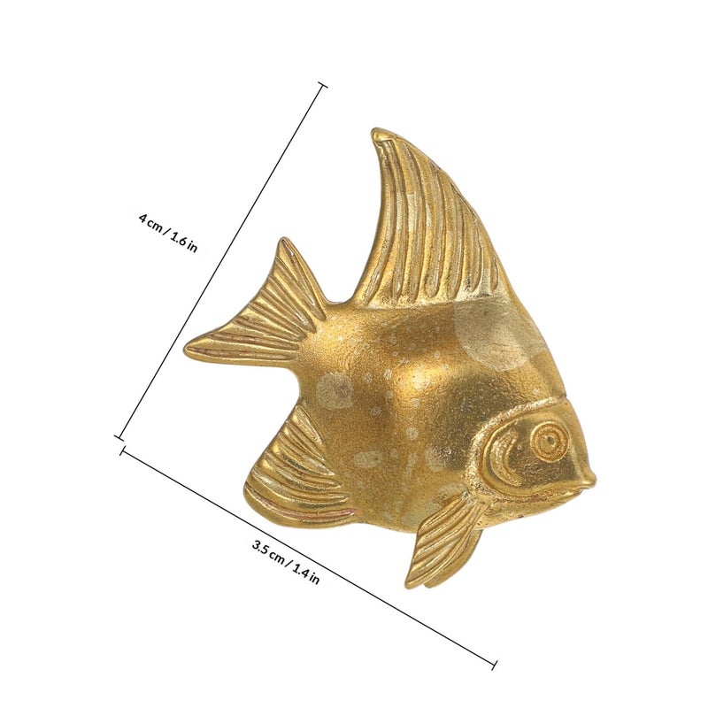 Brass Fish Cabinet Handles Drawer Pulls Vintage Ocean Style Kitchen Dresser Knobs - Image 3