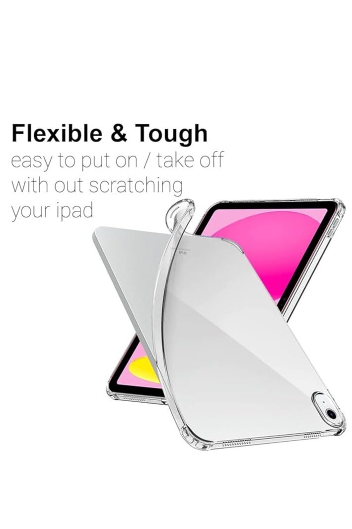 Clear Case Cover Compatible with iPad (A16) 11th/10th Generation (2025/2022), Anti-Fingerprints, Anti-Fall Drop Protection, Slim Lightweight Transparent Soft Cover with Soft Silicone Raised Edge for iPad A16 / 10 th 10.9" (Clear) - Image 2