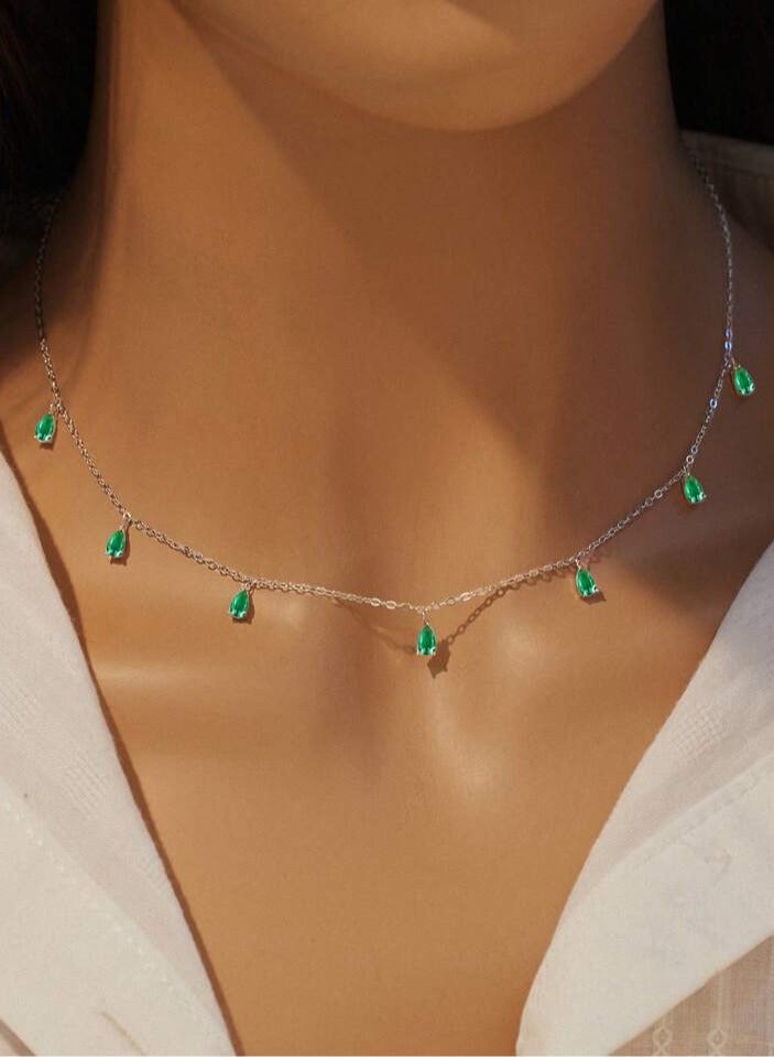 925 ستيرلنغ سيلفر تشارمز سلسال من الفضة الإسترلينية عيار 925 بقلائد فاخرة ناعمة مصنوعة بجودة عالية ودقة شديدة مزينة بكريستال طبيعي من حجر الزيركون لتعطي مظهرا رائعا للأميرة التي تستحقها - Image 1