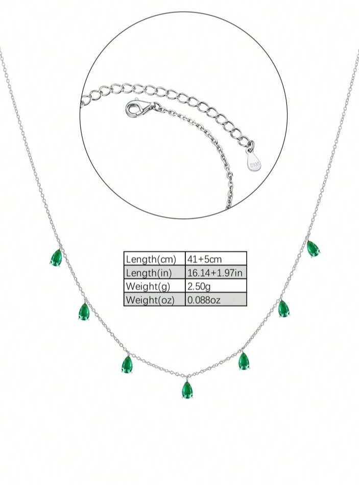 925 ستيرلنغ سيلفر تشارمز سلسال من الفضة الإسترلينية عيار 925 بقلائد فاخرة ناعمة مصنوعة بجودة عالية ودقة شديدة مزينة بكريستال طبيعي من حجر الزيركون لتعطي مظهرا رائعا للأميرة التي تستحقها - Image 3