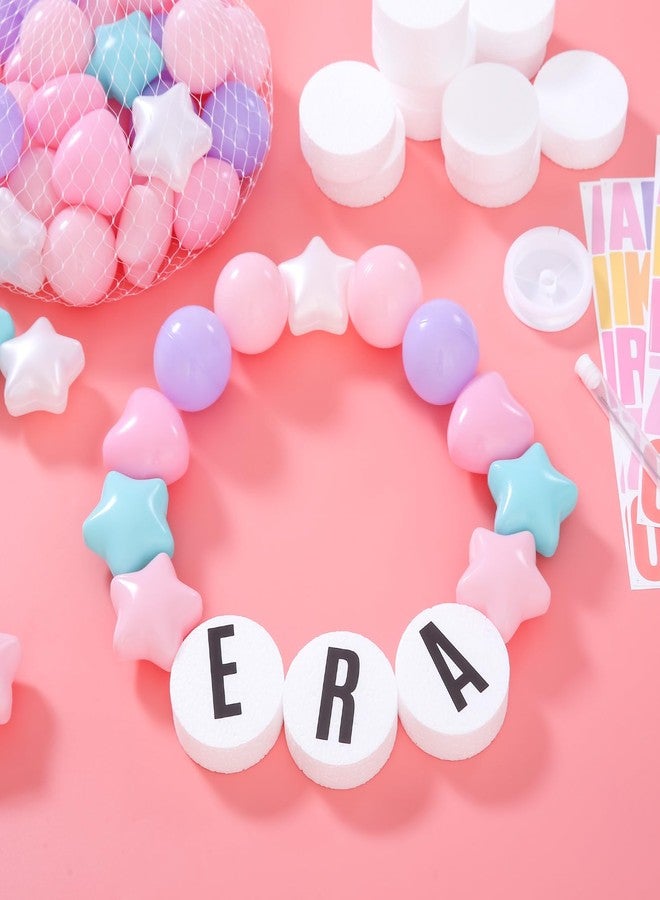 STARBOLO 84 Pcs DIY Giant Friendship Bracelet Birthday Banner in My Birthday Era Banner Famous Singer Customizable Banner Garland Decor Foam Circles Ball Plastic Balls DIY Supplies (Pink Purple Blue Color) - Image 5