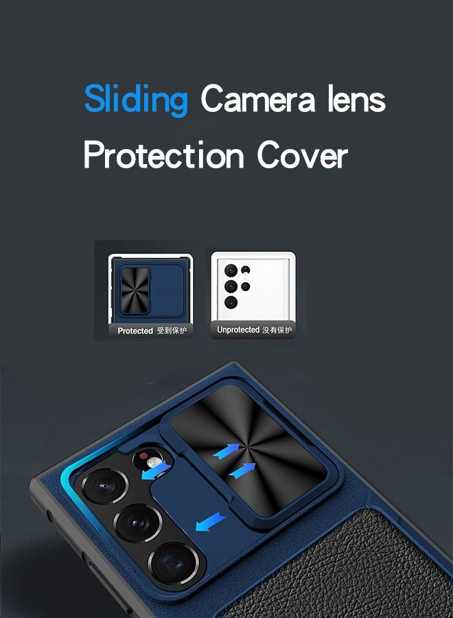 جرويك جراب محفظة مصمم لهاتف Samsung Galaxy S23 Plus مقاس 6.6 بوصة، قابل للفصل 2 في 1 مع فتحة بطاقة وغطاء كاميرا منزلقة حماية عسكرية شديدة التحمل مقاوم للصدمات - Image 4