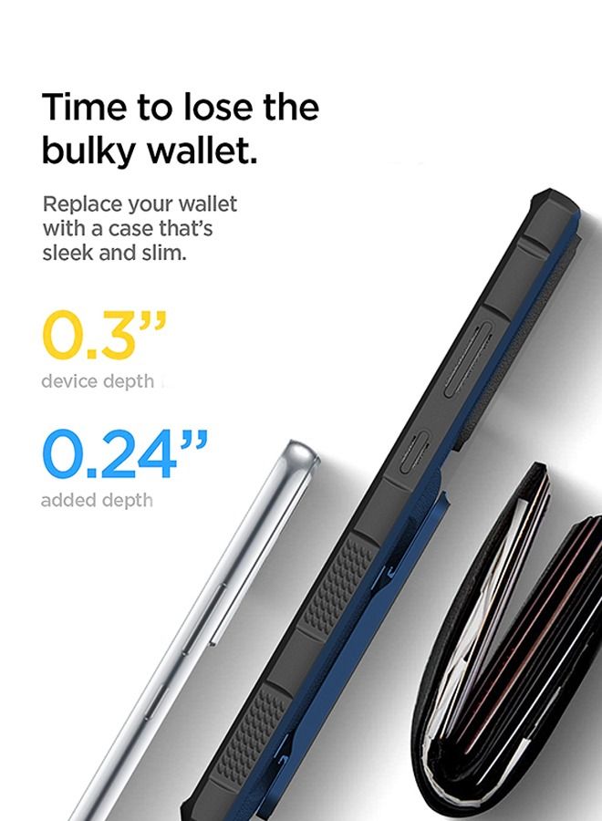 جرويك جراب محفظة مصمم لهاتف Samsung Galaxy S23 Plus مقاس 6.6 بوصة، قابل للفصل 2 في 1 مع فتحة بطاقة وغطاء كاميرا منزلقة حماية عسكرية شديدة التحمل مقاوم للصدمات - Image 3