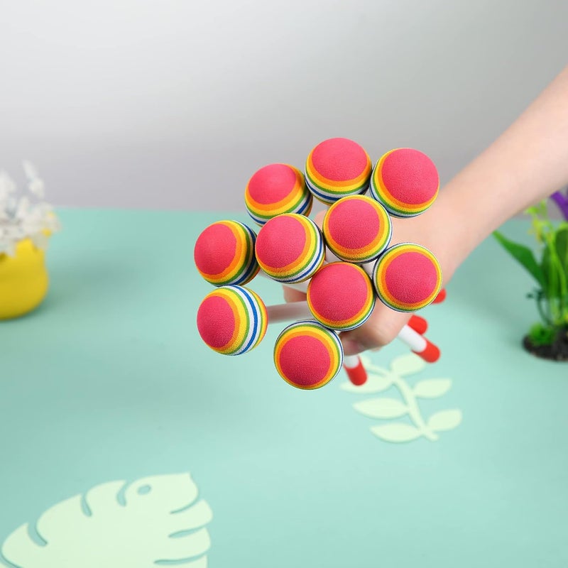 Mihey 10 قطع عصي طبول للأطفال عصي لولي بوب قوس قزح رأس إسفنجي ناعم لعبة إيقاعية - Image 4