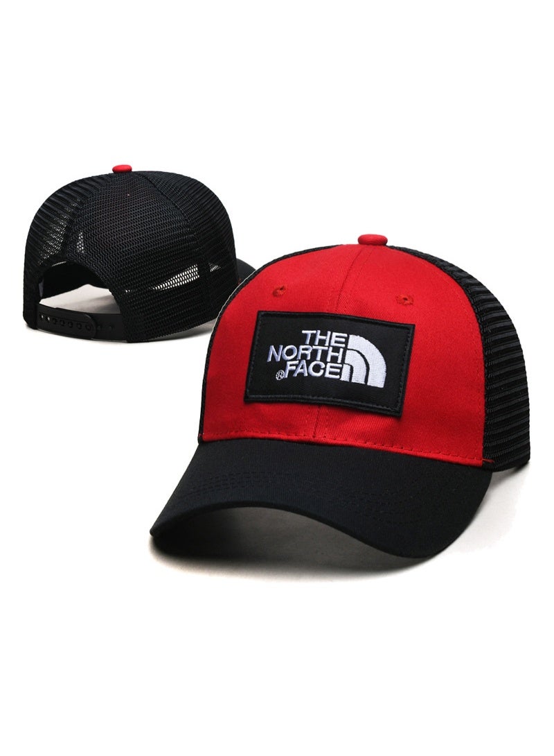 The North Face Red and Black Trucker Cap with Logo Patch
