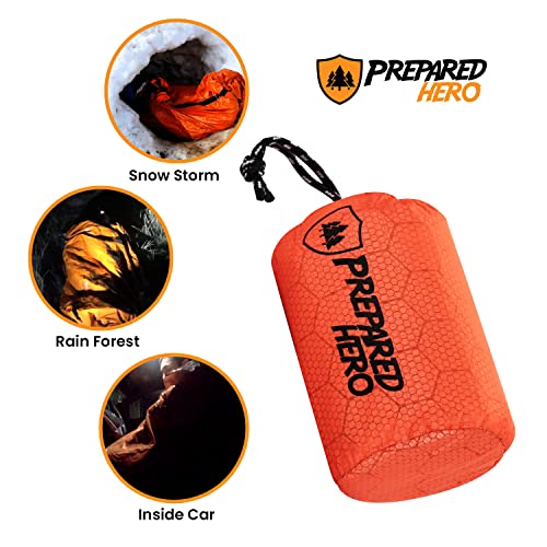 Prepared Hero Survival Bag - 2 Pack - Emergency Sleeping Bag, Thermal Bivy Sack for Camping, Hiking, Outdoor. Lightweight, Portable, Survival Shelter. - Image 2