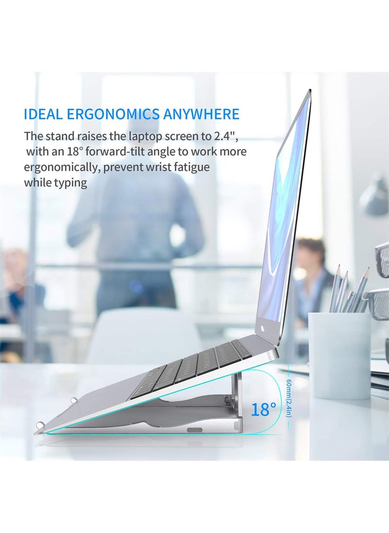 Foldable Laptop Stand, Laptop Stand Ergonomic for Desk, The Portable Laptop Riser, Aluminum Laptop Stand for Desk, Compatible with Mac MacBook Pro Air, for Surface, and More 10-16 in Computer