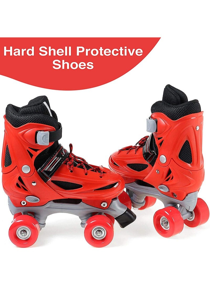 Loquat Skates Shoes for Beginners Four-wheel Adjustable Skate Shoes with Built-In Adjusters Indoor Outdoor Fitness Skates Roller Boots for Boys  Girls - Image 2