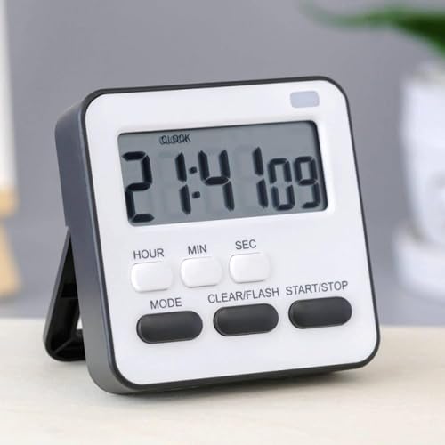 Nathgra Multi-Function Electronic Alarm Clock Timer with Flashing Light,Dual-Purpose Stopwatch time Management Reminds,Learning Cooking Countdown, Laboratory Timer (Black) - Image 1