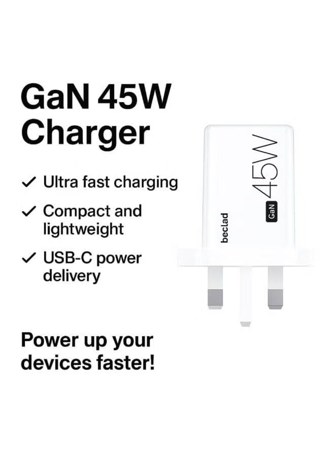 Beclad 45W GaN Fast Charging USB-C Wall Charger – Compact and High-Speed ​​Power Adapter - Image 2